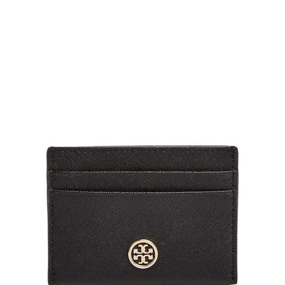 Tory Burch Robinson Black leather Card Case - Picture 1 of 2